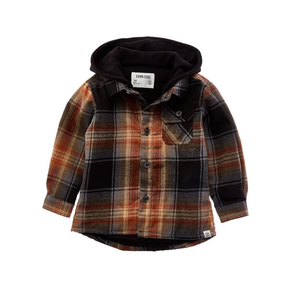 Sovereign Code Boys Northern Hooded Button Down Shirt
